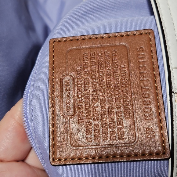 COACH NWOT SOHO  White and Tan Leather Shoulder Bag - Picture 3 of 16